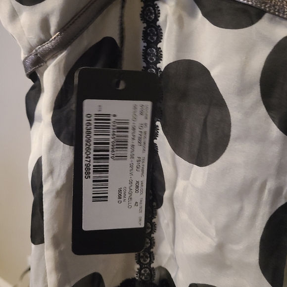 Dolce&Gabbana Silver And Black Silk Blend Camisole With Metallic Lambskin Trim - Picture 5 of 10